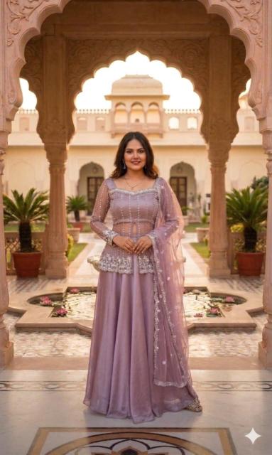 HB 251 Rangoli silk Purple Designer lehenga choli suppliers - wholesale export